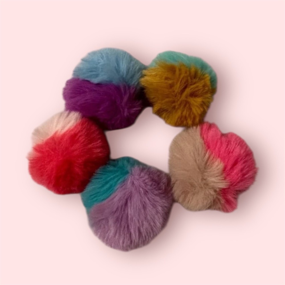 Colorful Faux Fur Pom Poms